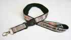 Polyester Schlüsselband mit aufgenähtem Satin Lanyard und gedrucktem Logo
