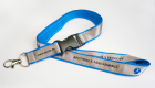 Polyester Schlüsselband mit aufgenähtem Satin Lanyard und gedrucktem Logo
